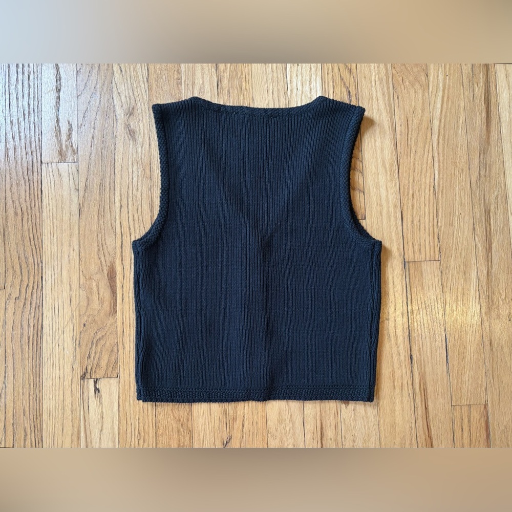 Abercrombie Mara Button Up Sweater Vest Black Small - Picture 3 of 6